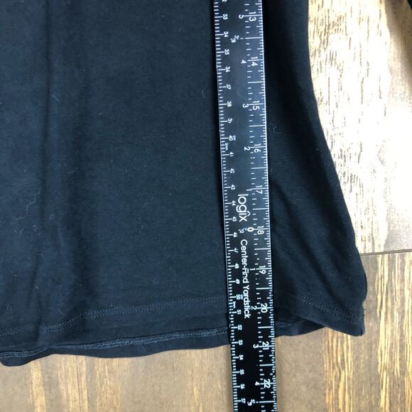 Express Womens Shirt Black Open Key Hole Chest Long Sleeve Small - Picture 7 of 10